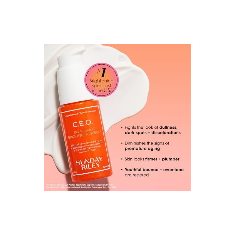 Sunday Riley C.E.O. Rapid Flash Brightening Serum, 1.0 Fl Oz