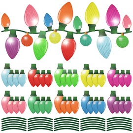 MORCART 80 Pieces Reflective Christmas Car Decorations Set - 50 Reflective Bulb Light Shaped Magnets 30 Magnetic Wires Set Xmas Home Garage Fridge Door Decor