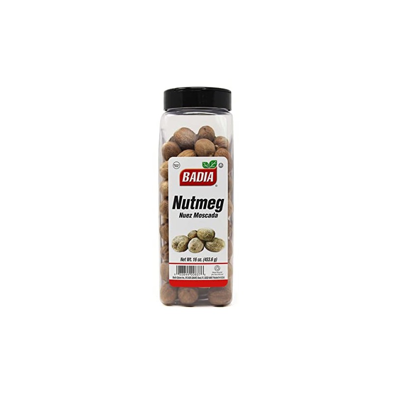 Badia Nutmeg Whole, 16 oz – Ideal for Baking, Cooking