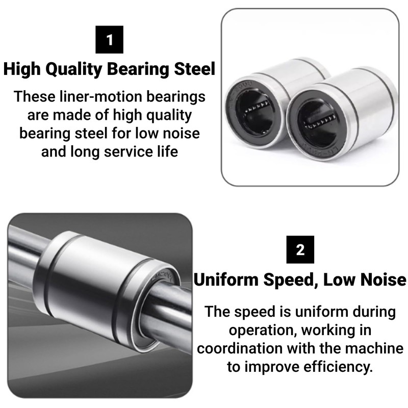 Lm8uu Double Linear Motion Bearing 8 mm Sealed Cylinder Linear