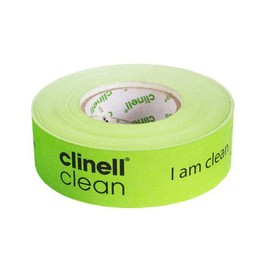 Clinell Clinell Indicator Tape - Sanitation Procedure Indicator Tape - 100 m Roll - No Sticky Residue; Easy to Read - Green I Am Clean Tape