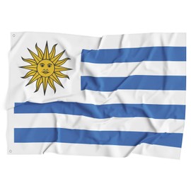 Uruguay National Flag Polyester Fiber 3x5 Feet Flag, Bright Colors And Anti-ultraviolet Fade Flag Indoor Outdoor Banner