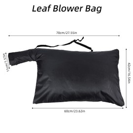 NICENEEDED Leaf Blower Vacuum Bag, Adjustable Leaf Blower Replacement Bags Leaves Blower Collection Bag 3 Fasten Ties, Leaf Blower Vacuum Bag with Zipper and Shoulder Strap
