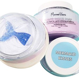 Mermaid Tail Whipped Exfoliating Sugar Scrub. Handmade Soap. Summer Ocean Beach Scented Skin Care