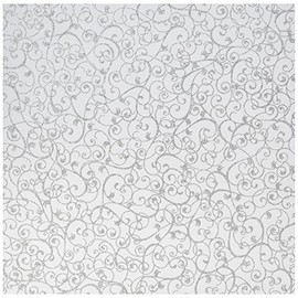 American Crafts AMC Paper 12x12 Glitter Swirl Silver (15 Pieces)