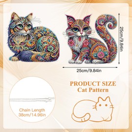 Scettar DIY Hanging Diamond Craft Pendant Painting Kit, Cat Diamond Art Cloisonne Kit, Special Shaped Diamond Acrylic Ornament Window Suncatcher, 9.84x9.44inch, 2 Pieces