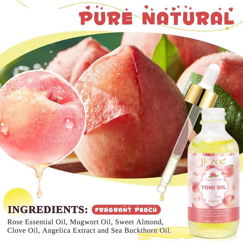 Peach-Scented Intimate Care Set, 2 Pieces – Moisturizing Oil &