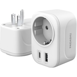 Reisestecker Adapter USA Deutschland Stecker USA Adapter Steckdose mit USB A & C Reise Geschenk Gadgets Zubehör Stromadapter Reisestecker Amerika Mexiko Thailand Kanada Stecker Adapter a1 (001)