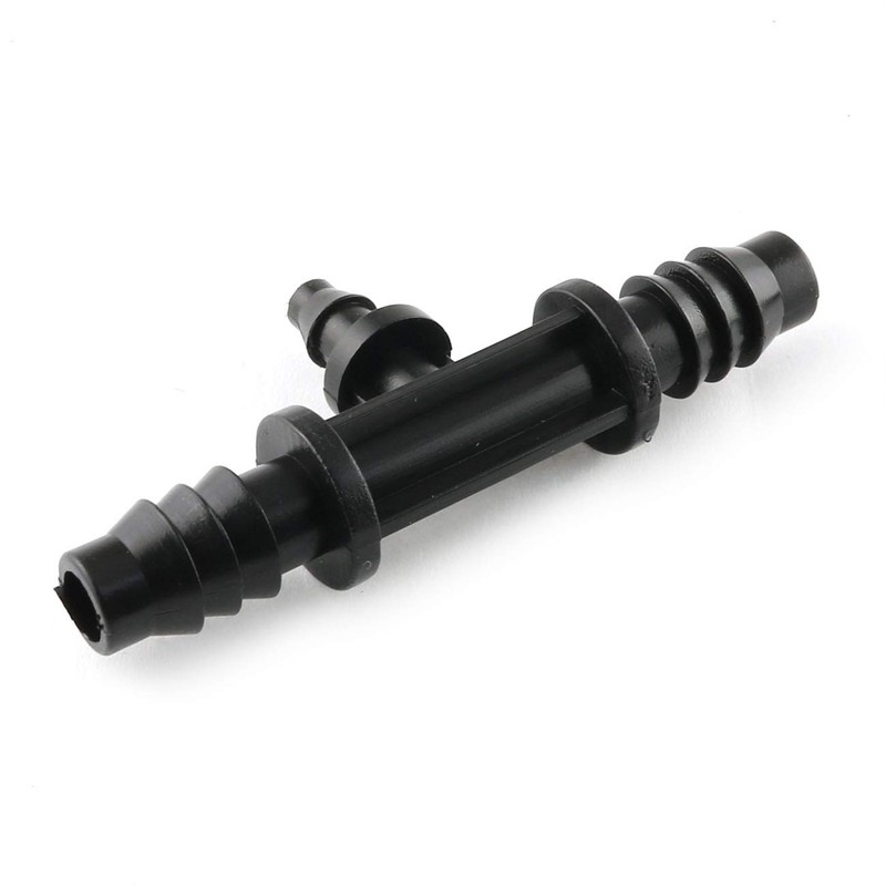 E-outstanding Tee Barbed Connector 10PCS Black 3/8 Inch to 1/4