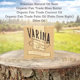 Varina Organic Peppermint Bar Soap - Gentle Cleansing for Sensitive Skin, Herbal and Mint - 3 Pack - Experience Healthy and Glowing Skin
