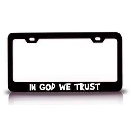 Custom Brother - in GOD WE Trust Religious Christian Jesus Metal Car SUV Truck License Plate Frame Bl u4