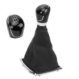 Tomotato Car Shift Knob Dust Cover, Shifter Protection PU Leather Manual Auto Shifter Shift Boots Cover Gear Stick Gaiter Replacement (5 Gear)