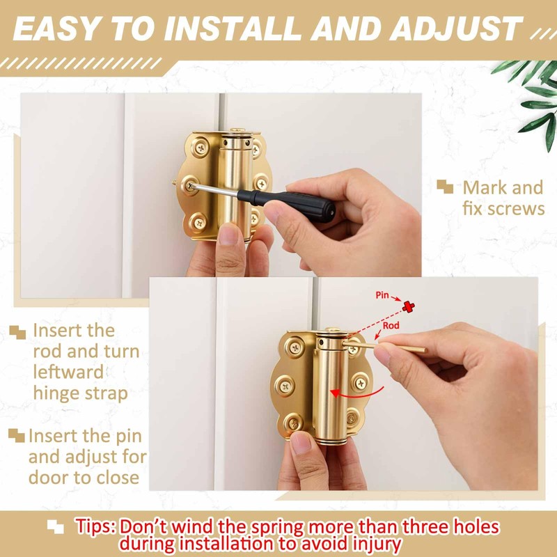 Zonon 4 Pack Self Closing Screen Door Hinge 2 3/4"