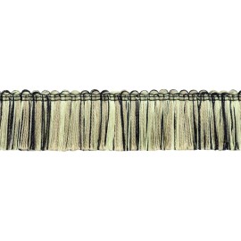 DecoPro Black, Dark Sand, Sandstone Beige 1.75" Brush Fringe Trim [5 Yards]