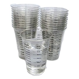 50 NSI 8oz Disposable Graduated Clear Plastic (PET) Cups for Mixing Paint, Stain, Epoxy, Resin