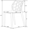 LeisureMod Lowell Modern Stackable Honeycomb Design Dining Side Chair (Transparent