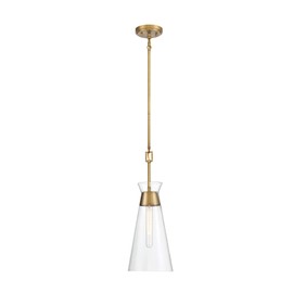 Savoy House 7-1831-1-322 Lakewood 1-Light Pendant in Warm Brass (8" W x 22"H)