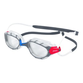 Zoggs Predator Goggles, UV Protection Swim Goggles, Quick Adjust Swim Goggle Straps, Fog Free Adult Swim Goggle Lenses, Goggle, Ultra Fit, Clear/Grey/Clear - Regular Fit