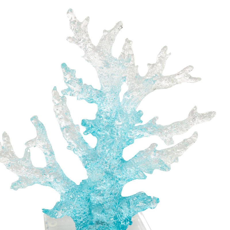 Deco 79 Glass Coral Decorative Sculpture Ombre Home Decor Statue