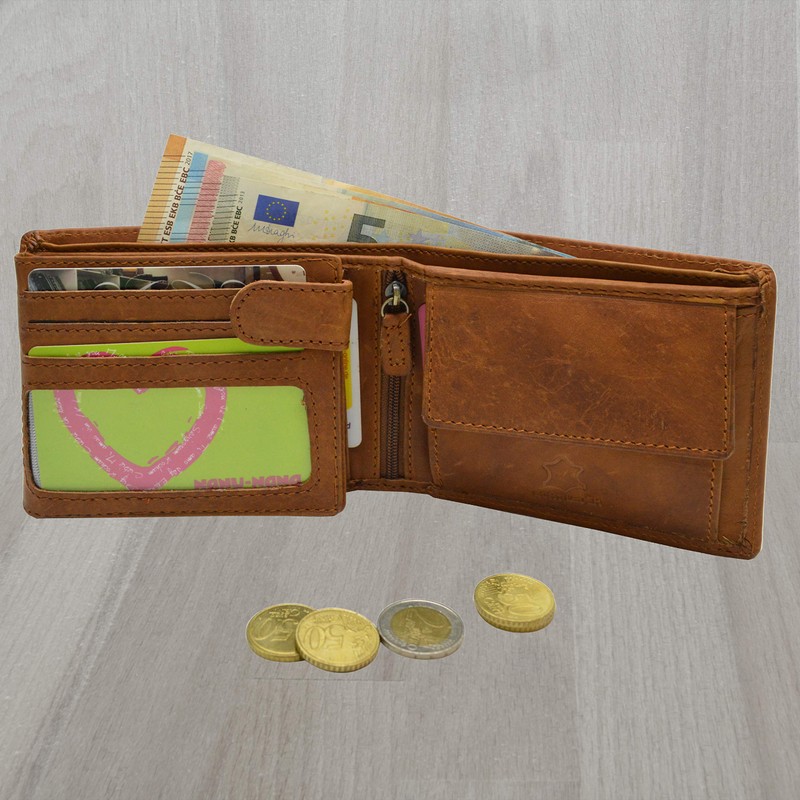 flevado Full Leather Wallet with RFID Protection Film Motorcycle Biker