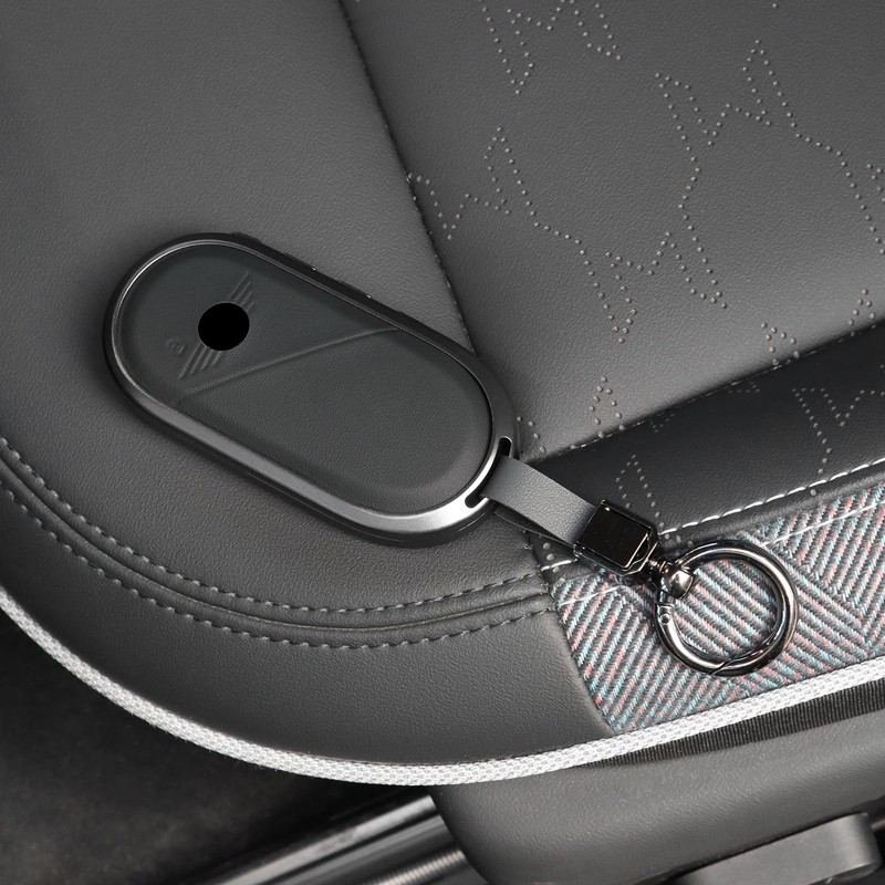 KUNGKIC Aluminum Alloy Leather Protector Smart Key Case Keychain for