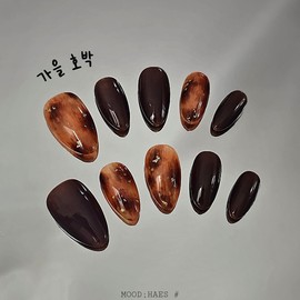 [M;H #] Autumn Pumpkin Handmade Nail Tips - Enter Lake Owen in the delivery message / [M;H #] 가을 호박 수제네일팁 - 배송메세지에 필수로 오왼 호수 입력
