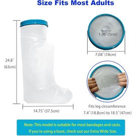 Waterproof Leg Cast Cover for Showering, Reusable Adult Short Leg Cast Protector,Leg Cover for Showering After Surgery, Watertight Seal to Keep Bandage Dry.