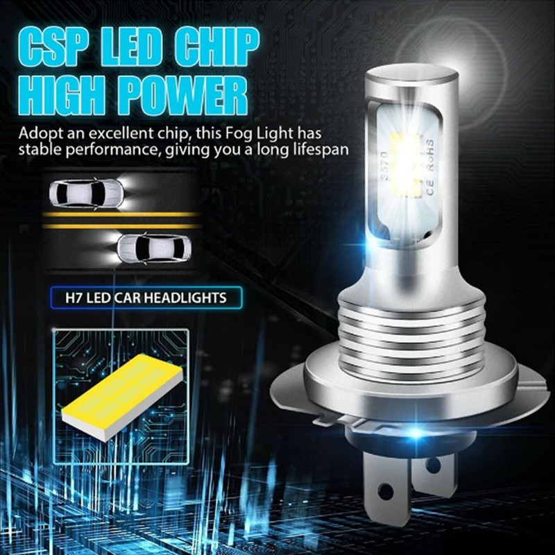 Edearkar H7 LED Headlight Bulb (4-Pack) H7 80W 3570 2SMD