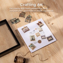 Califortree 11x14 Shadow Box Frame with Soft Linen Back - Metal Push Pins Included, Memory Large Shadow Box Display Case for Bouquet Awards Medals Wedding Photos and More, Black