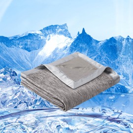 COMFLIVE Cooling Blanket Twin, Lightweight Summer Blanket, Double-Side and Satin Blanket, Transfer Heat to Keep Cold on Warm Night, Cooling Blanket Twin 60"x80" (Grey, Twin)