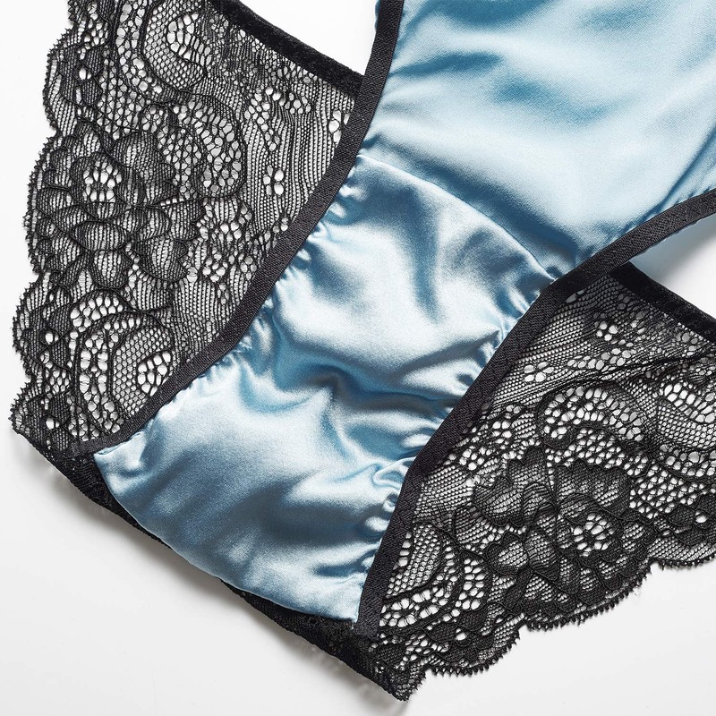 SilRiver Bragas de satén de seda para mujer, ropa interior