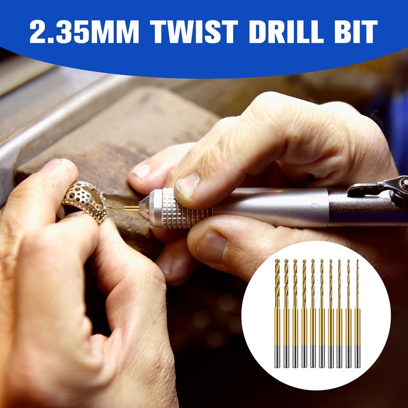 10Pcs Mini Twist Drill Bit Set, 0.6mm-2.2mm Micro Engraving Drill