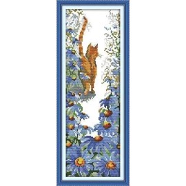 Happy Forever 11CT Stamped Cross Stitch, D388 Follow me 2, Size 7''x19''