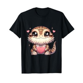 Kawaii Bearded Dragon Valentines Day Kids Teen Girls Otaku T-Shirt