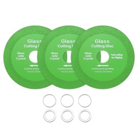 HARFINGTON 3 Pack Glass Cutting Disc 4.5 Inch for Rotary Tool Diamond Cutting Disc Ultra-Thin Saw Blade Wheel with 7/8" Arbor for Cutting Grinding Jade Crystal Tile Ceramic