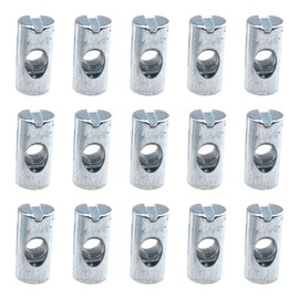 Hao Pro M6x20mm Barrel Nuts Cross Dowels Slotted Bolts Hardware Clean Tight Thread Proper Insert Sturdy Firm Holding Easy Install Align Smooth Screw in Snug Fit for Beds Crib Furniture Chairs 15PCS