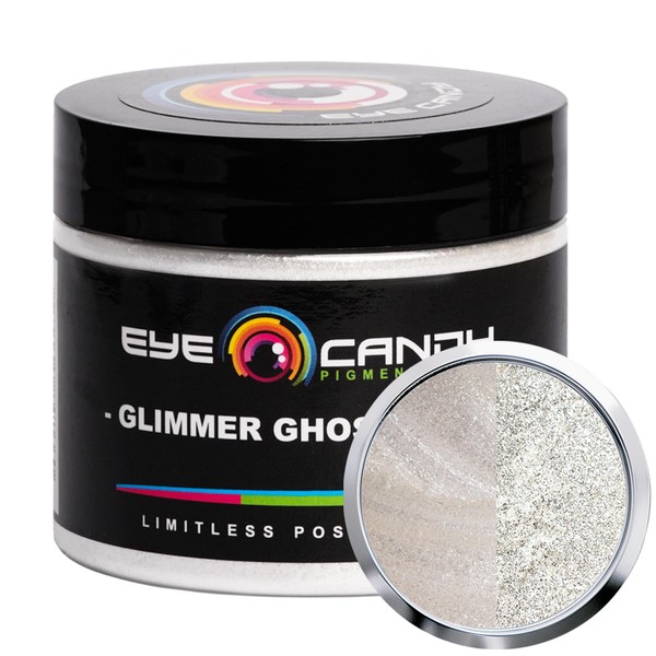 Eye Candy Premium Mica Powder Pigment “Glimmer Ghost White” (50g)