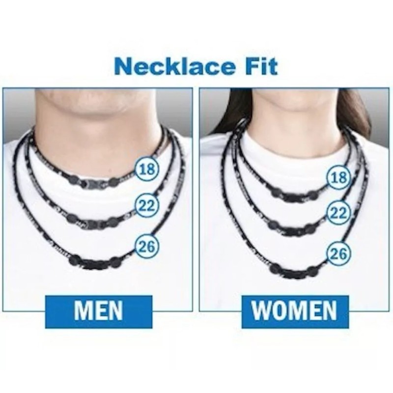 Phiten Classic Necklace Aqua Titanium - Black - 18"