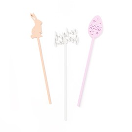 The Cotton & Canvas Co. Easter Party Drink Stirrers, Easter Bunny, Spring, Cocktail Stirrers, Swizzle Sticks, Egg Hunt, Easter Basket, Brunch, Decor, Pastel, Cute