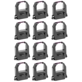 (12 Pack) Amano PIX and TCX Time Clock Replacement Ribbon, Purple Ink, Fits All Models 10/11/15/20/21/22/25/28/35/45/55/75/85/88/90/95/200/3000/4000