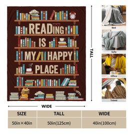 CUJUYO Book Lovers Gifts Blanket - Librarian Gifts Throw Blanket 40"x50" - Book Club Gifts for Reading Lover Bookish - Literary Gifts Ideas - Best Bookworm Gifts on Birthday Christmas Graduation