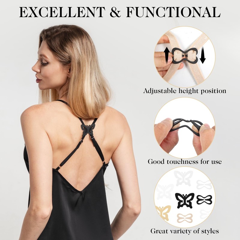 Mabor 16Pcs Racer Back Bra Clip Bra Strap Clips Bra