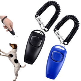 Shatore 2 Pcs Professional Dog Training Clicker and Whistle 2-in-1, Clicker for Positive Reinforcement, Dog Training Whistle for Effective Commands