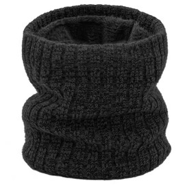 lifwimner Snoods for Men Women Winter Neck Warmer Scarf Thermal Fleece Double Layer Windproof Ski Mask for Cold Weather Gift (Black)