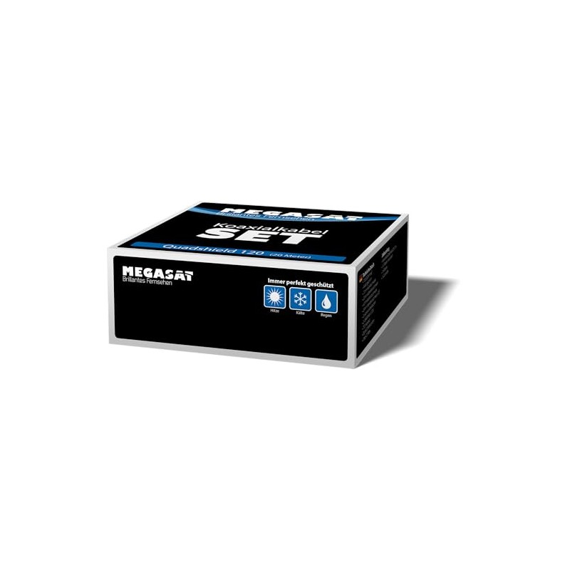 Megasat Quad Shield Coaxial Cable Set 120, White