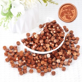 Copper Gold Wax Seal Beads, HOSEALING Premium 360pcs Sealing Beads for Wax Seal Stamp, Metallic Copper Sealing Wax Pellets Refill Pack for Wax Seal Kit, Wedding Invitations, Envelope Letter Sealing