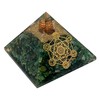 P&R:UK Green Aventurine with Metatrone Cube Grid Crystal Orgonite Pyramid