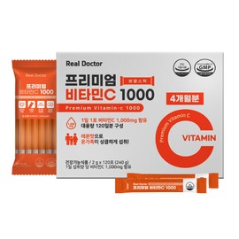 Real Doctor Premium Vitamin C 1000 Powder Large Capacity High Content for the Whole Family 120 Packets, 1 Piece / 리얼닥터 프리미엄 비타민C 1000 가루 대용량 온가족 고함량 120포, 1개