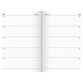 5 Year Undated Leather Look A5 Week to View Padded Diary Assorted Colour x 1