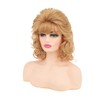 Sabosi Short Blonde Wig with Hair Bangs Women's Curly Wavy